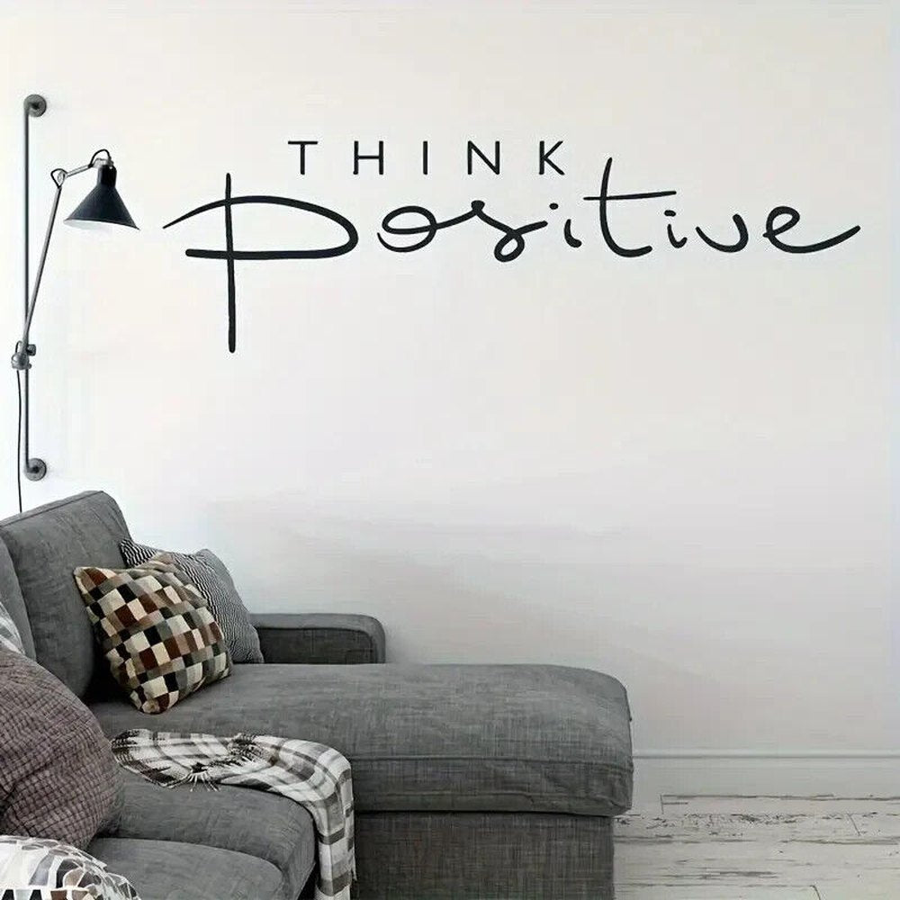 "Think Positive" Motivational Wall Decal 6.9" x 22.4" Home & Garden:Home Décor:Decals, Stickers & Vinyl Art Style Your Walls